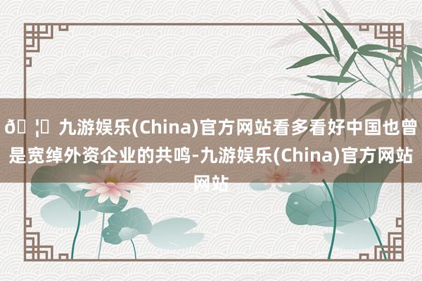 🦄九游娱乐(China)官方网站看多看好中国也曾是宽绰外资企业的共鸣-九游娱乐(China)官方网站