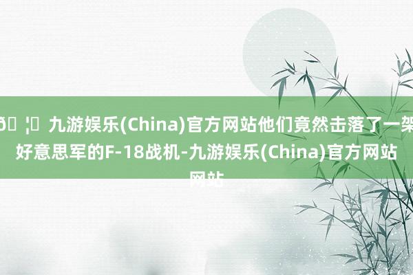 🦄九游娱乐(China)官方网站他们竟然击落了一架好意思军的F-18战机-九游娱乐(China)官方网站