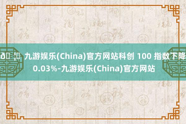 🦄九游娱乐(China)官方网站科创 100 指数下降 0.03%-九游娱乐(China)官方网站