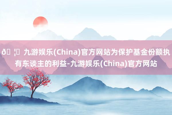 🦄九游娱乐(China)官方网站为保护基金份额执有东谈主的利益-九游娱乐(China)官方网站