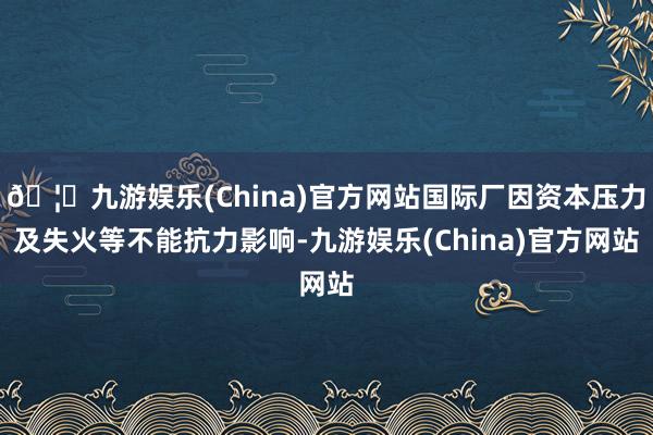 🦄九游娱乐(China)官方网站国际厂因资本压力及失火等不能抗力影响-九游娱乐(China)官方网站