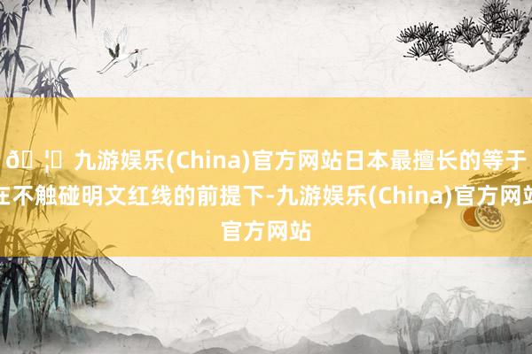 🦄九游娱乐(China)官方网站日本最擅长的等于在不触碰明文红线的前提下-九游娱乐(China)官方网站