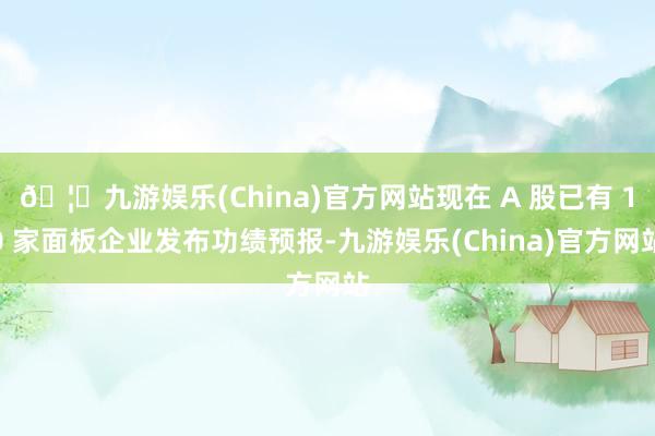 🦄九游娱乐(China)官方网站现在 A 股已有 10 家面板企业发布功绩预报-九游娱乐(China)官方网站