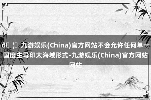 🦄九游娱乐(China)官方网站不会允许任何单一国度主导印太海域形式-九游娱乐(China)官方网站